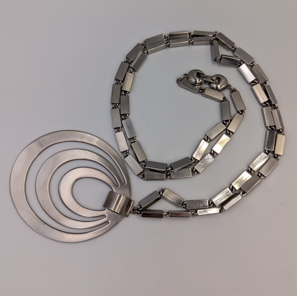 Vintage Monet Silver Tone Tournee Collection 1960s Necklace Book Piece - Picture 2 of 11